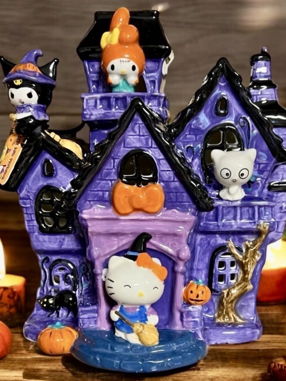 Hello Kitty Halloween Ceramic Halloween Haunted house Tealight by Blue Sky New